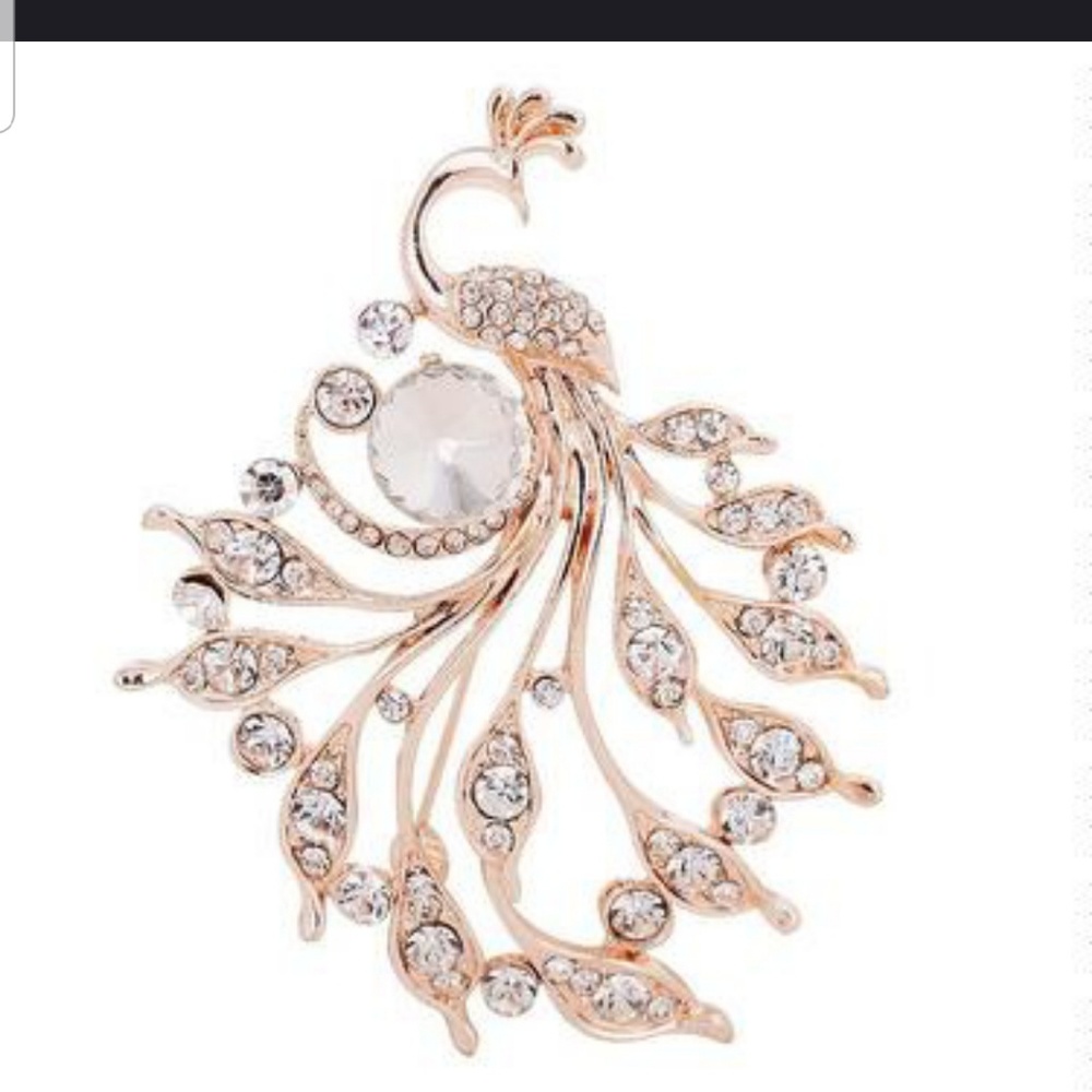 Peacock Diamond Brooch